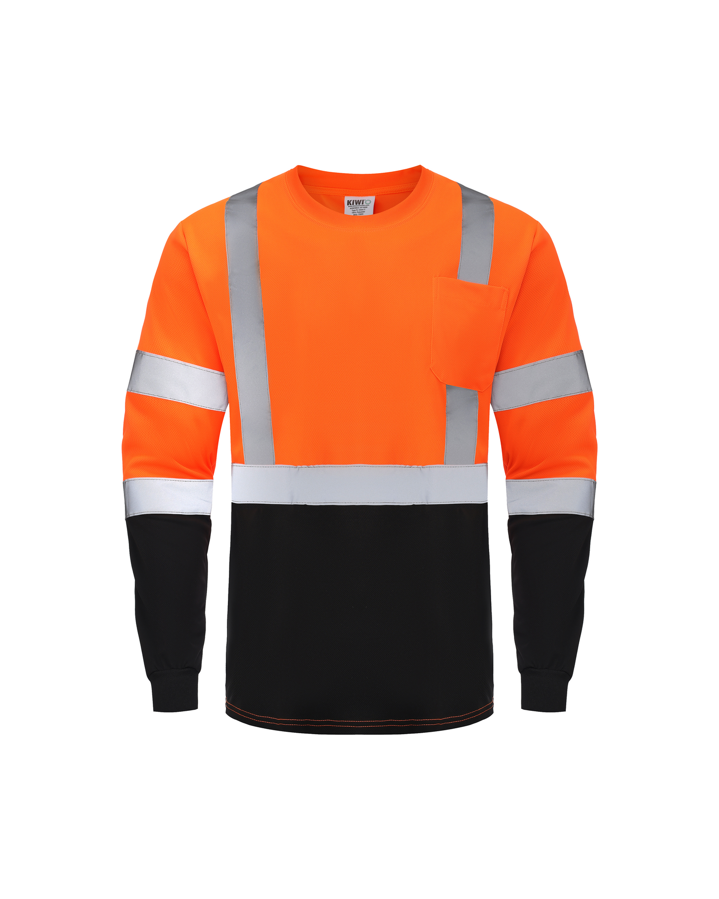 Kiwi High Visibility ANSI/ISEA 107-2020, Type R, Class 3 Two Tone Orange Long Sleeve Safety Shirt (73200)