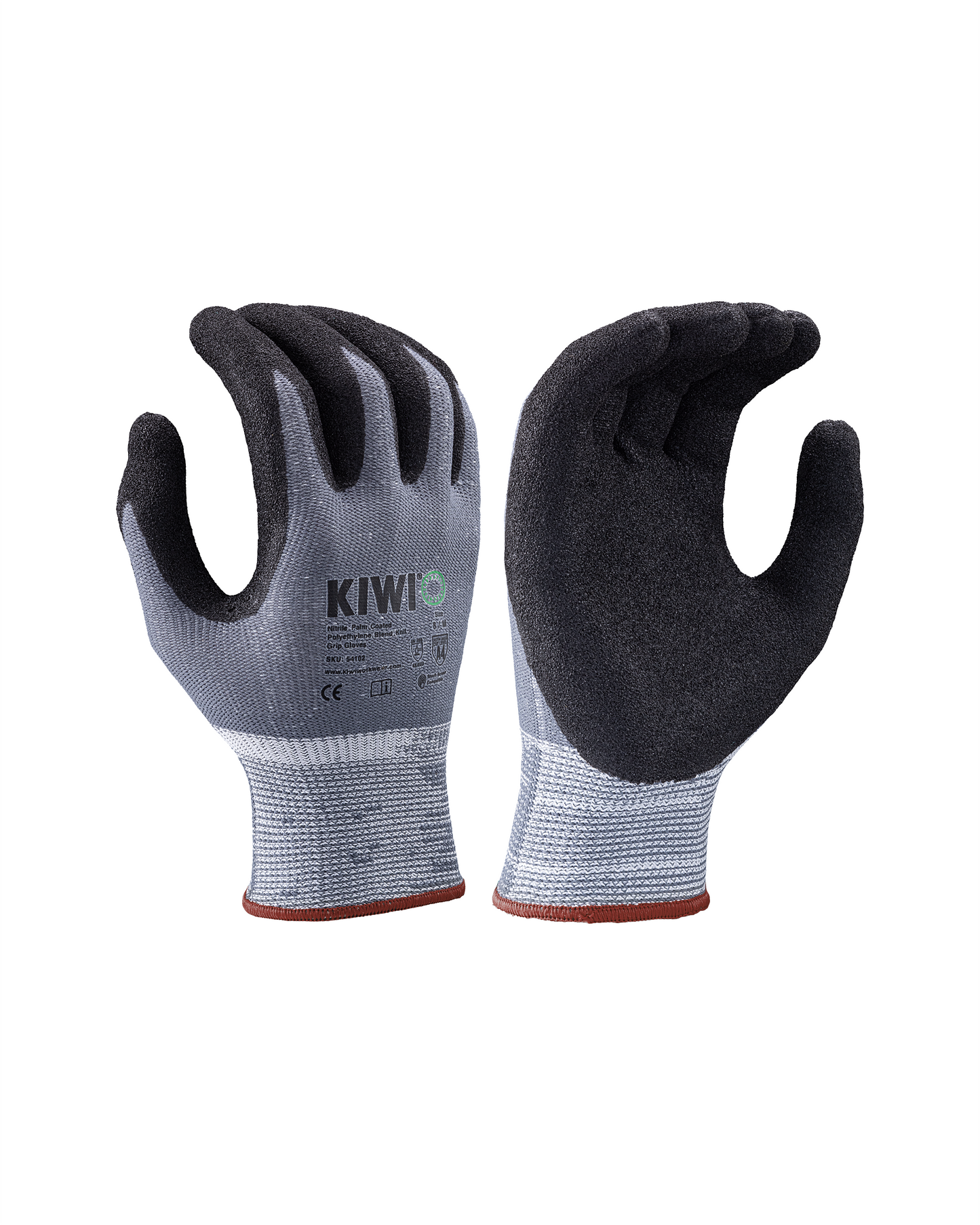 Guantes de punto con agarre de nailon y elastano recubiertos con palma Kiwi PUD - 120 pares (53101)