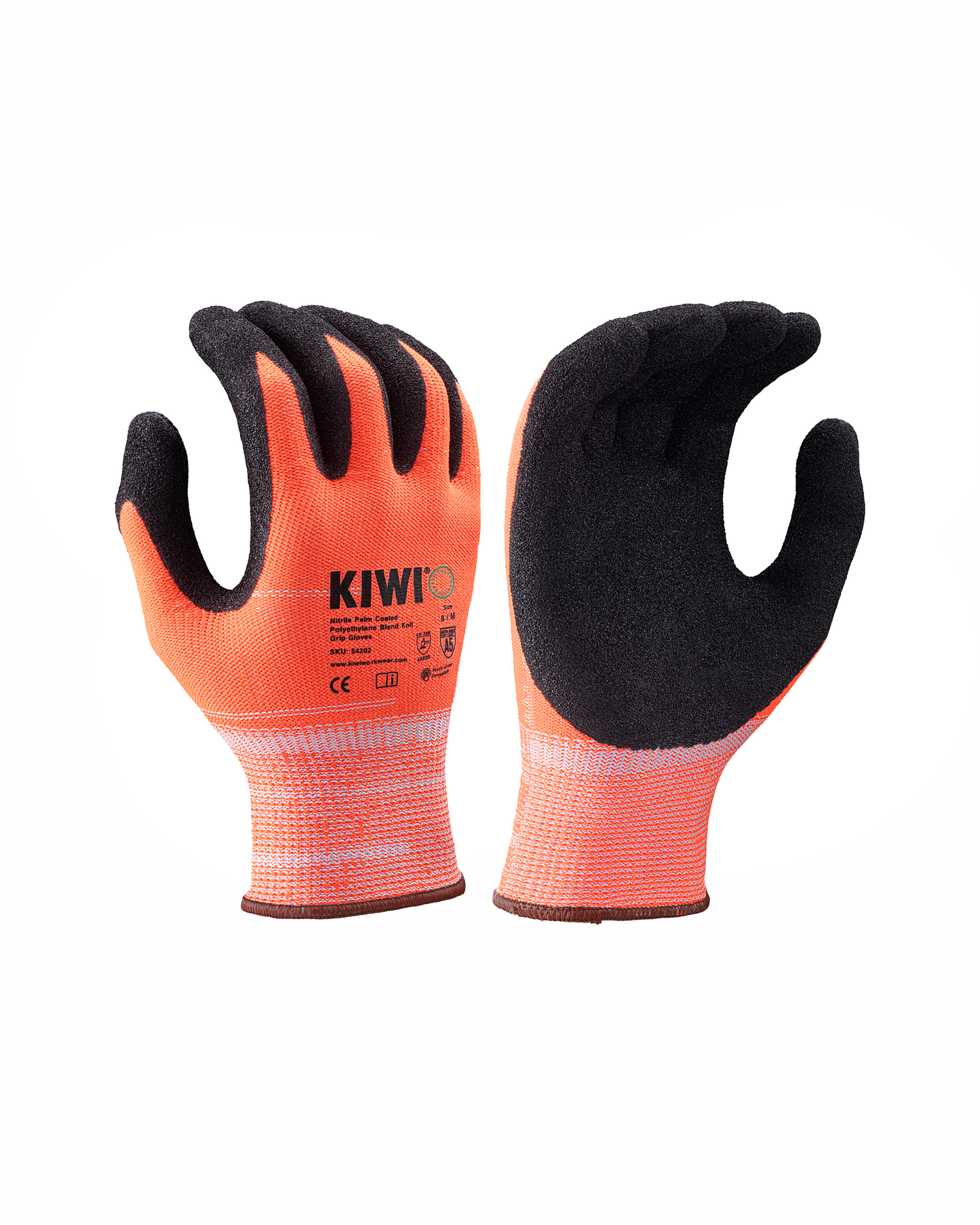 Guantes de punto con agarre de nailon y elastano recubiertos con palma Kiwi PUD - 120 pares (53101)