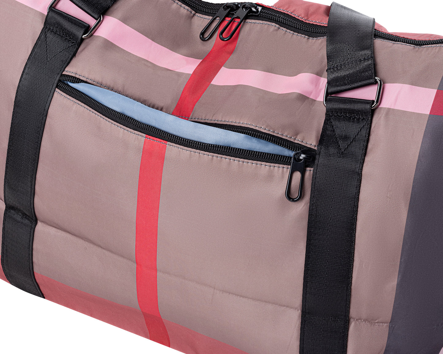 Beige Checkered Duffle Bag (90901)