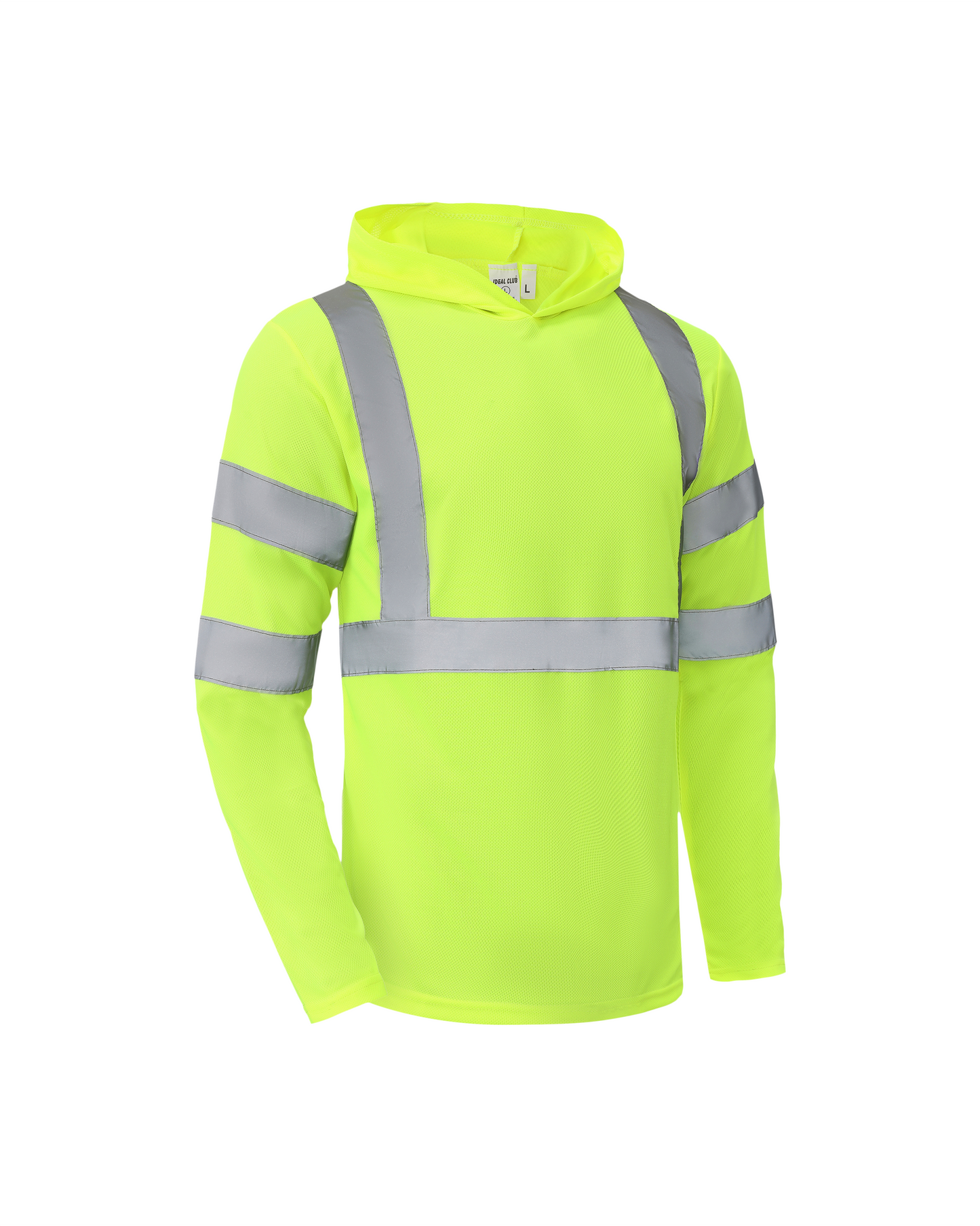 Ideal Club High Visibility ANSI/ISEA 107-2020, Type R, Class 3 Neon Long Sleeve Safety Hoodie