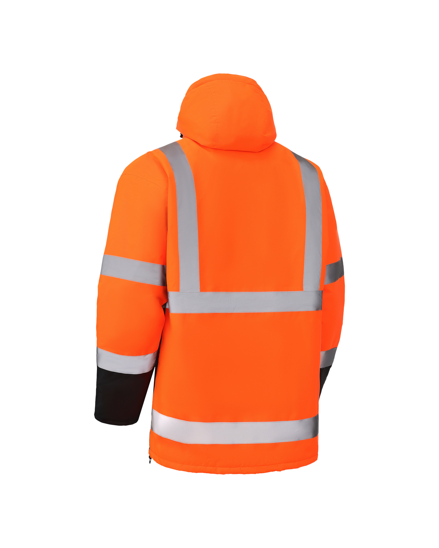 Kiwi High Visibility Hooded & Quilt Lined ANSI/ISEA 107-2020, Type R, Class 3 Two Tone Water Resistant Orange Safety Jacket (71400)