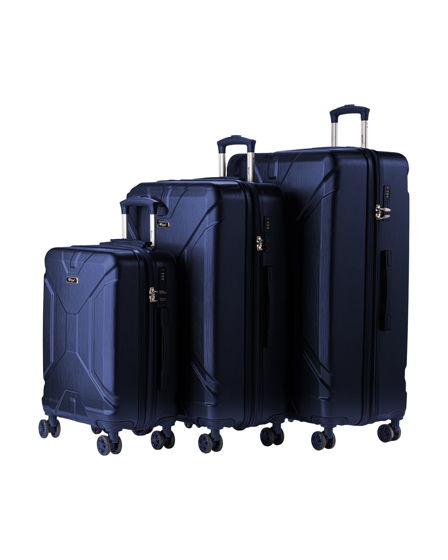 Diya Armored ABS 3 Piece 4 Wheel Luggage Set – 20", 26", 30" (86003)