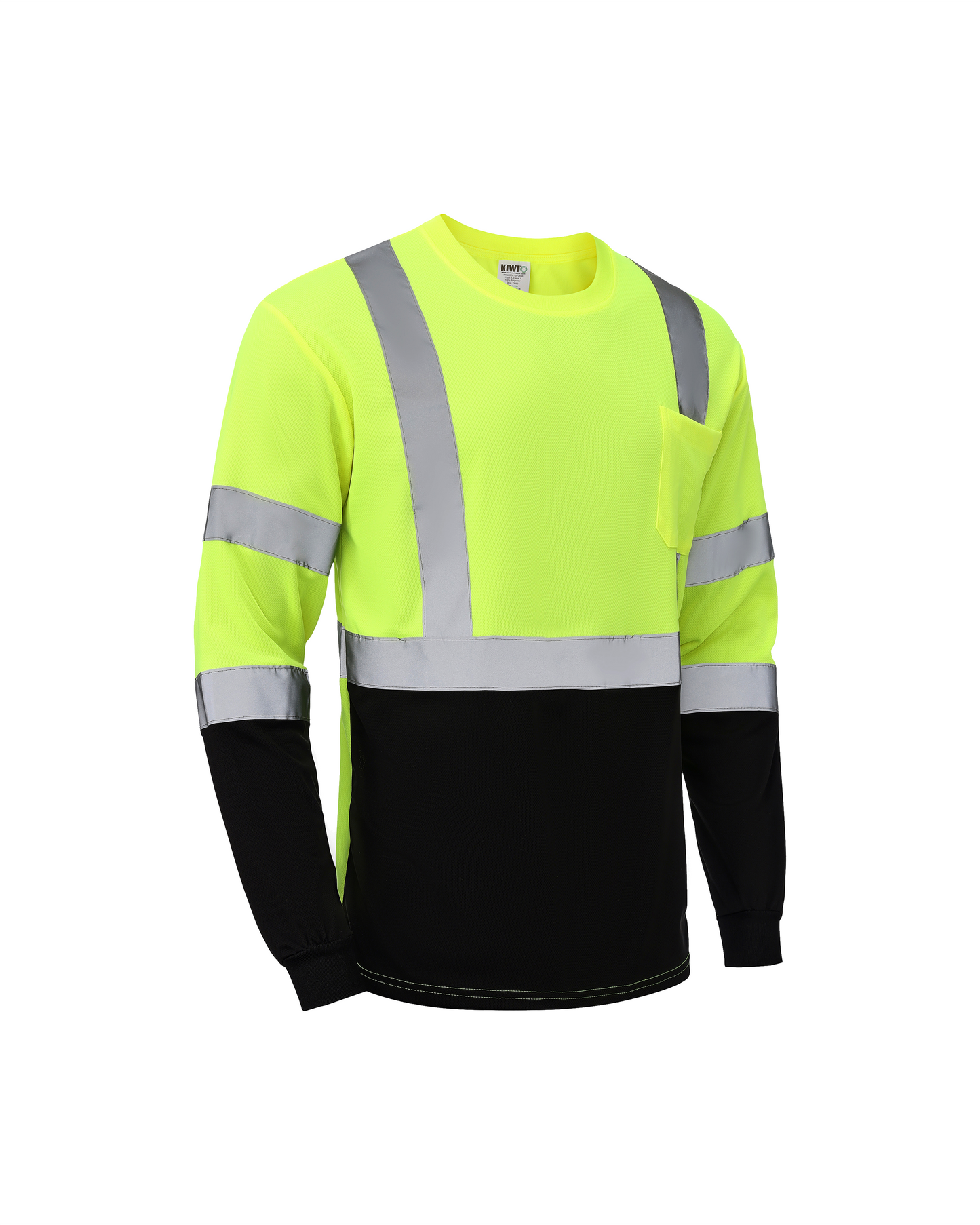 Kiwi High Visibility ANSI/ISEA 107-2020, Type R, Class 3 Two Tone Neon Long Sleeve Safety Shirt (73100)