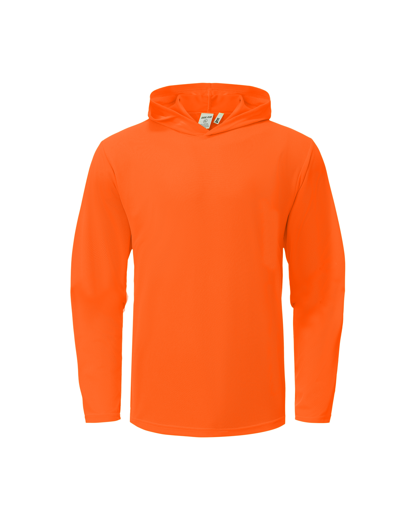 Ideal Club High Visibility Non Reflector Orange Long Sleeve Safety Hoodie