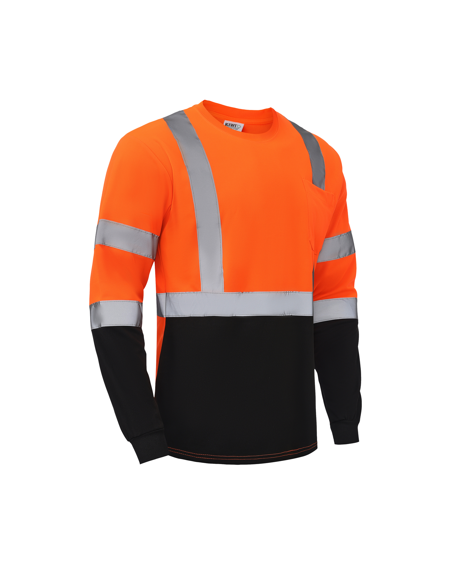 Kiwi High Visibility ANSI/ISEA 107-2020, Type R, Class 3 Two Tone Orange Long Sleeve Safety Shirt (73200)