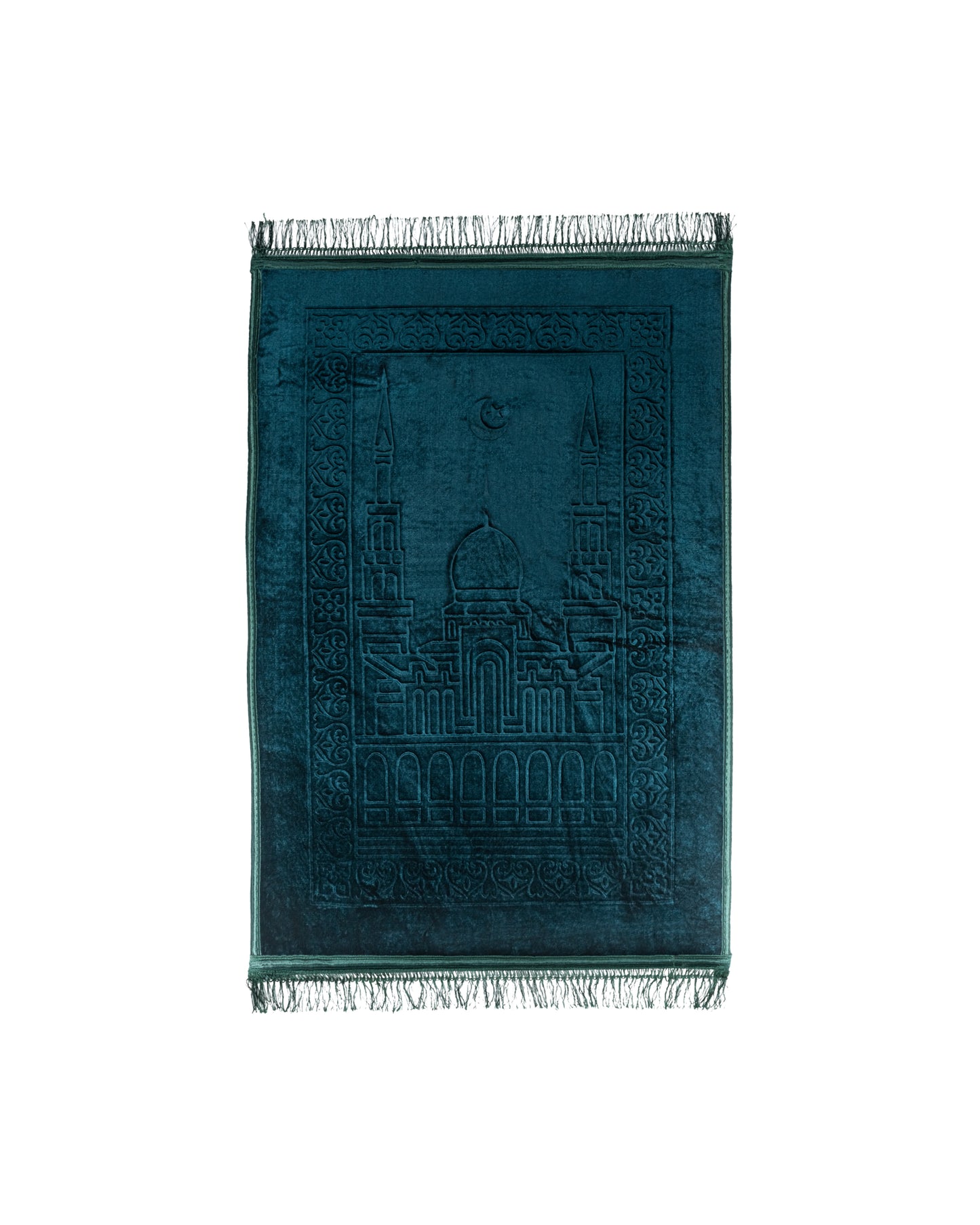 Diya Embossed and Padded Anti Slip Prayer Mat with Tassles (00600)