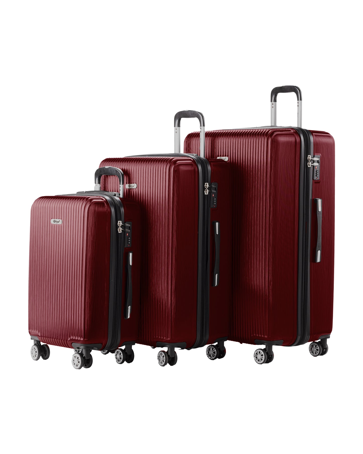 Diya Ridge ABS 3 Piece 4 Wheel Luggage Set – 20", 26", 30" (84003)