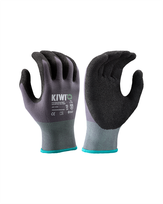 Guantes de punto con agarre de nailon y elastano recubiertos con palma Kiwi PUD - 120 pares (53101)