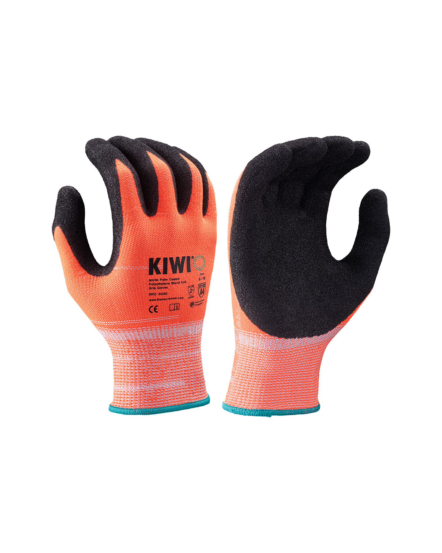 Kiwi A4 Cut Resistant Nitrile Palm Coated Polyethylene Blend Knit Grip Gloves [54200]