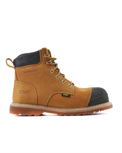 Kiwi Premium Wheat Nubuck 6" Steel Toe Waterproof Cap-Toe Work Boots [64000]