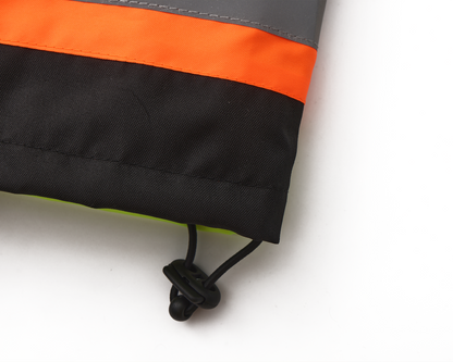 Kiwi High Visibility 3-in-1 Hooded & Fleece Lined ANSI/ISEA 107-2020, Type R, Class 3 Two Tone, Contrast Trimmed Water Resistant Neon Safety Jacket [71500]