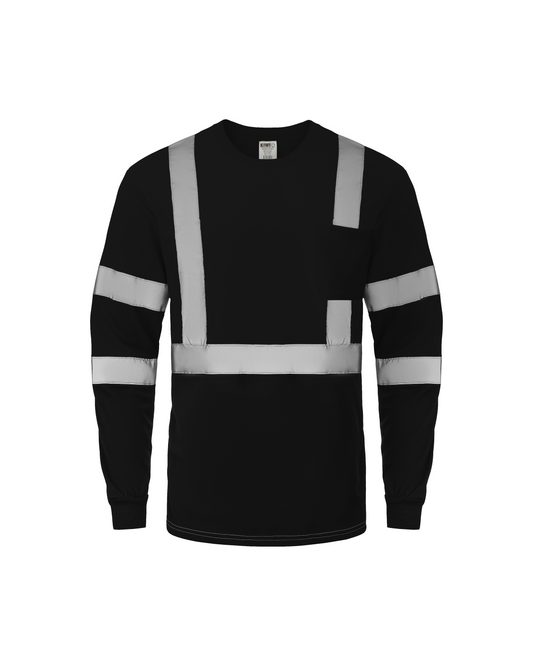 Kiwi High Visibility ANSI/ISEA 107-2020 Reflector Black Long Sleeve Safety Shirt [73300]